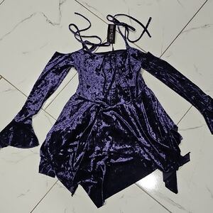 Current Mood Fairy Handkerchief Dress – Purple Velvet (Medium, NWT)